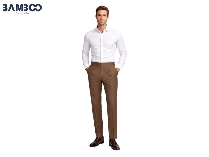 Bamboo Uniform may quần tây cà phê sữa đẹp, bền và giá xưởng