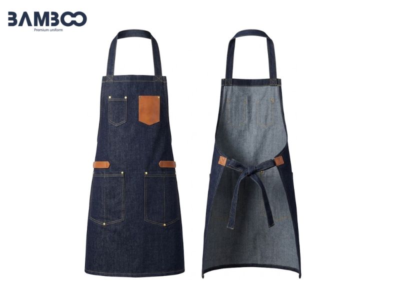 Bamboo Uniform may tạp dề xanh đen giá xưởng, bền đẹp, thiết kế theo yêu cầu