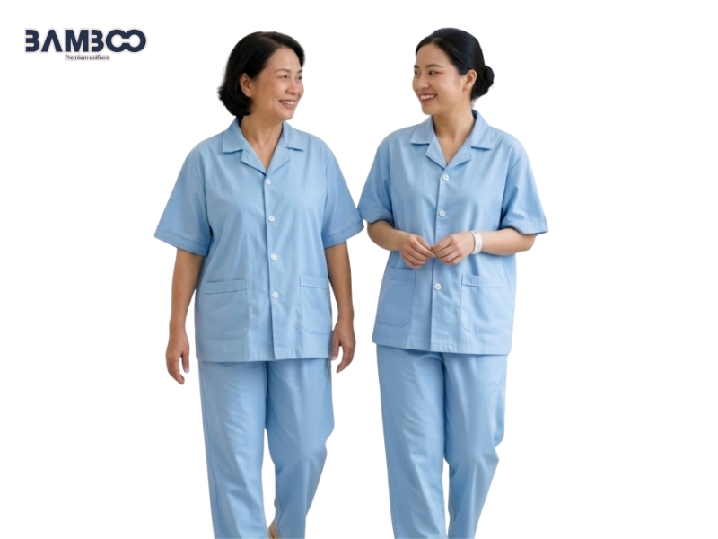 Bamboo Uniform nhận may đồng phục bệnh nhân theo yêu cầu, trực tiếp sản xuất, kiểm soát kỹ thuật và giao hàng