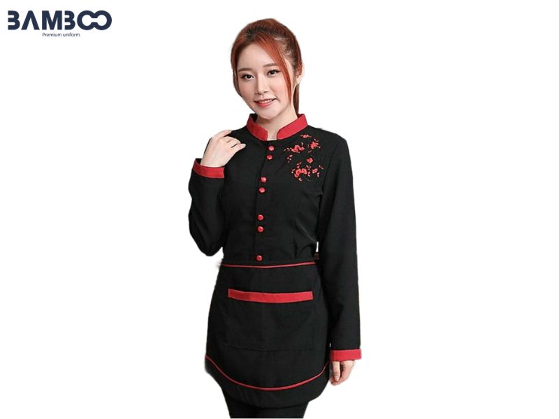 Đồng phục nhà hàng Trung Hoa nổi bật với màu sắc và họa tiết truyền thống