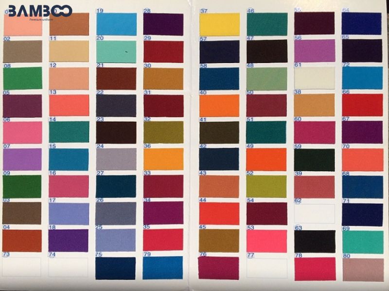 Danh sách màu sắc vải sử dụng cho đồng phục nhân viên pha chế