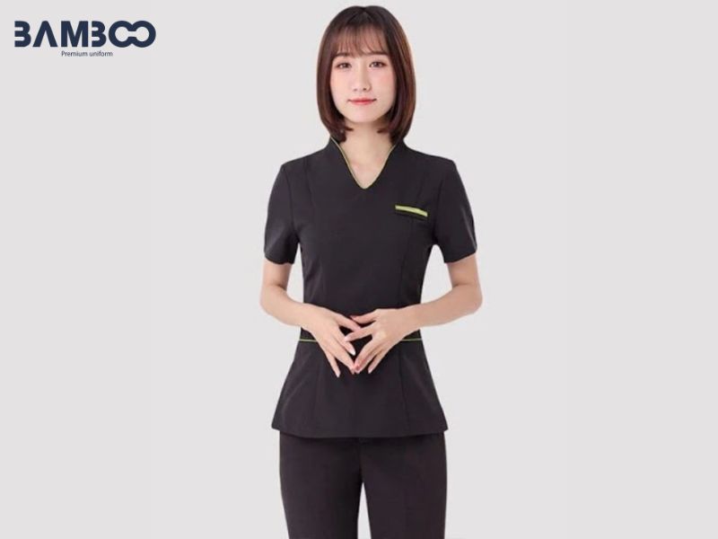 Các kiểu dáng đồng phục spa màu đen nổi bật