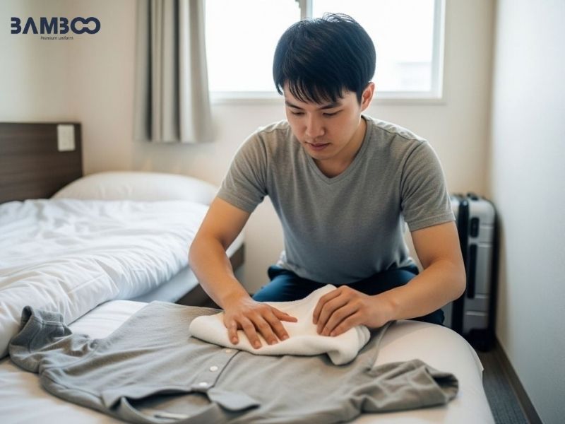 Cách làm phẳng áo bị nhăn bằng chế độ sấy và khăn ẩm