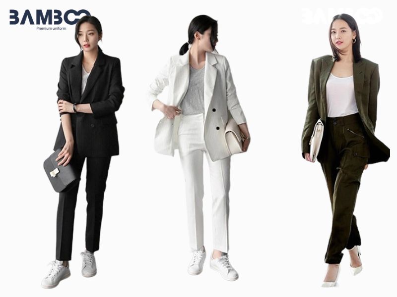 Cách phối áo vest nữ với tây phong cách hiện đại