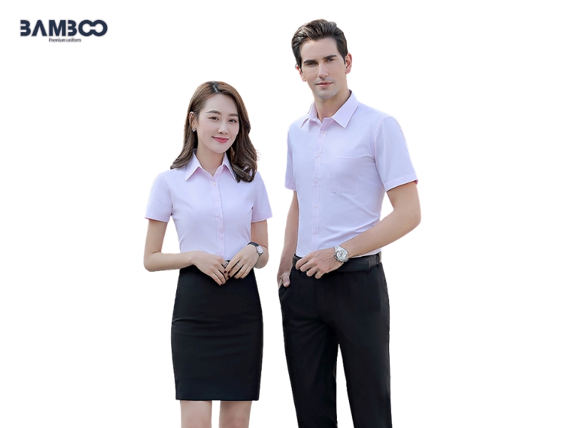 Sơ mi ngắn tay dễ phối quần tây, chân váy, jeans hoặc kaki, tạo vẻ thanh lịch