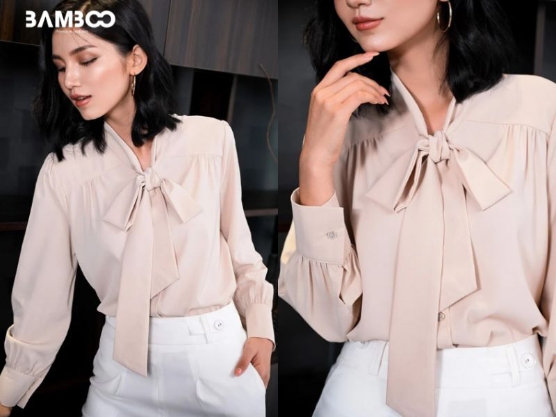Cách thắt nơ áo sơ mi nữ truyền thống