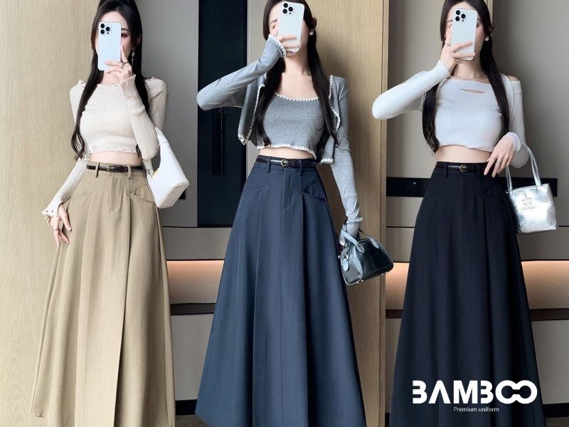 Chân váy xòe che đi khuyết điểm ở đôi chân