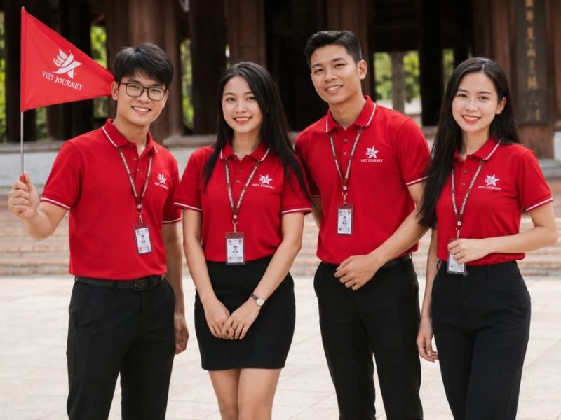 Vải may đồng phục hướng dẫn viên bền đẹp, thoáng mát và co giãn tốt 