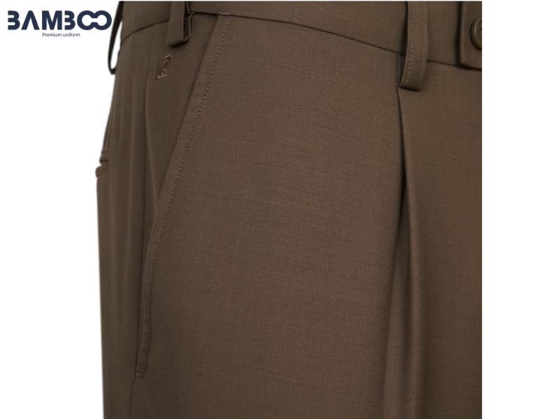 Quần tây cà phê sữa dùng vải đứng form, ít nhăn, thoáng mát