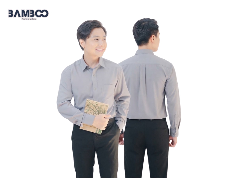 Chi phí may áo sơ mi nam màu xám phụ thuộc vào chất liệu, thiết kế, số lượng và yêu cầu logo