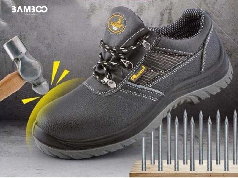 Giày bảo hộ chống đinh được gia cường tại các điểm xung yếu, kết hợp công nghệ vật liệu hiện đại để đạt được sự an toàn và thoải mái tối đa