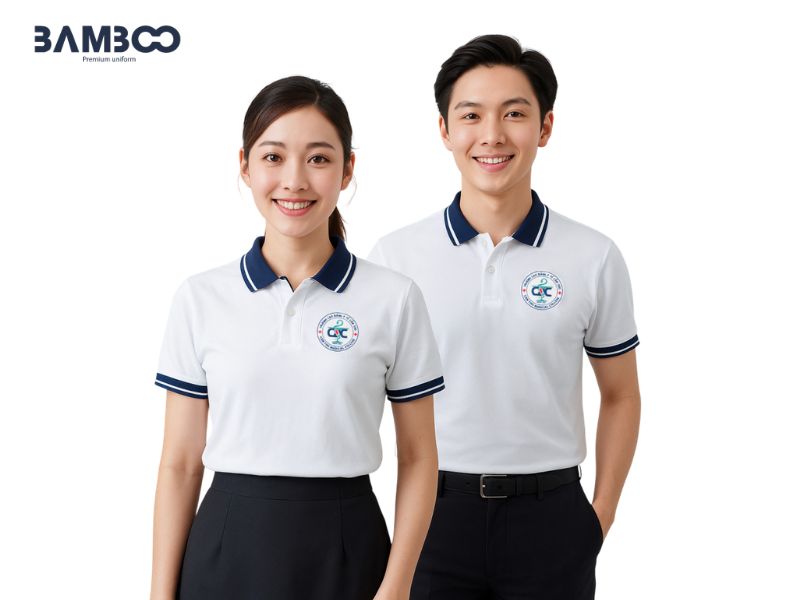 Đồng phục áo thun y tế cổ trụ
