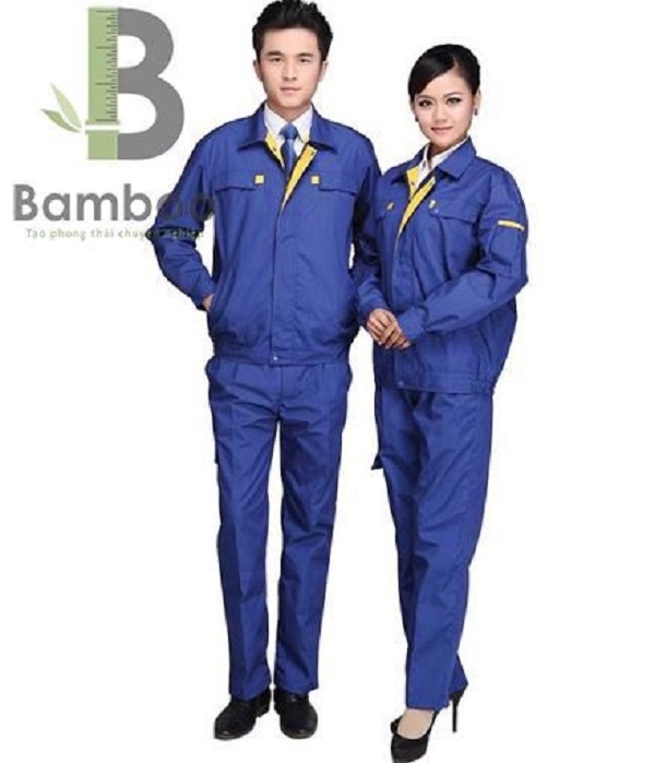 đồng phục bảo hộ lao động - xanh tím 