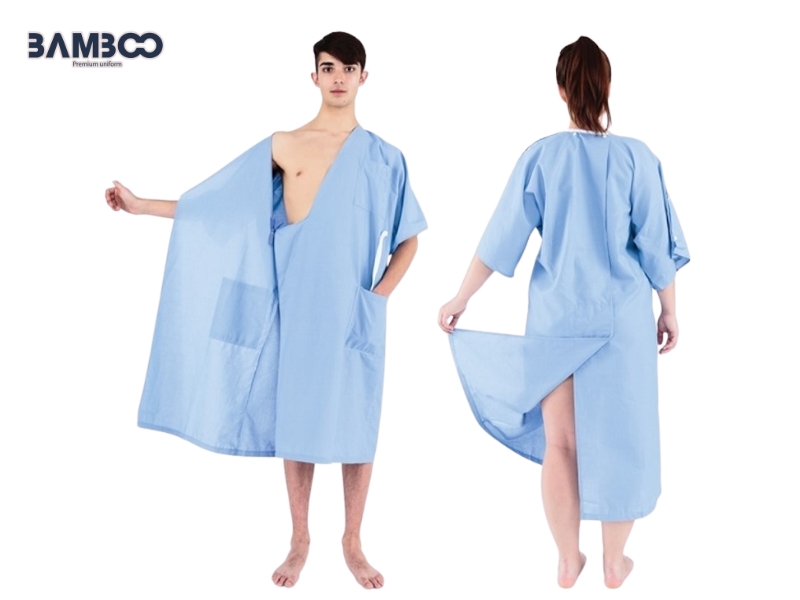 Đồng phục bệnh nhân chăm sóc đặc biệt dễ mở, thoáng nhẹ, hỗ trợ chăm sóc và thay đổi tư thế