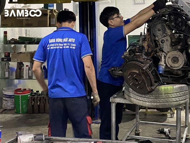 Đồng phục gara ô tô Hùng Phát