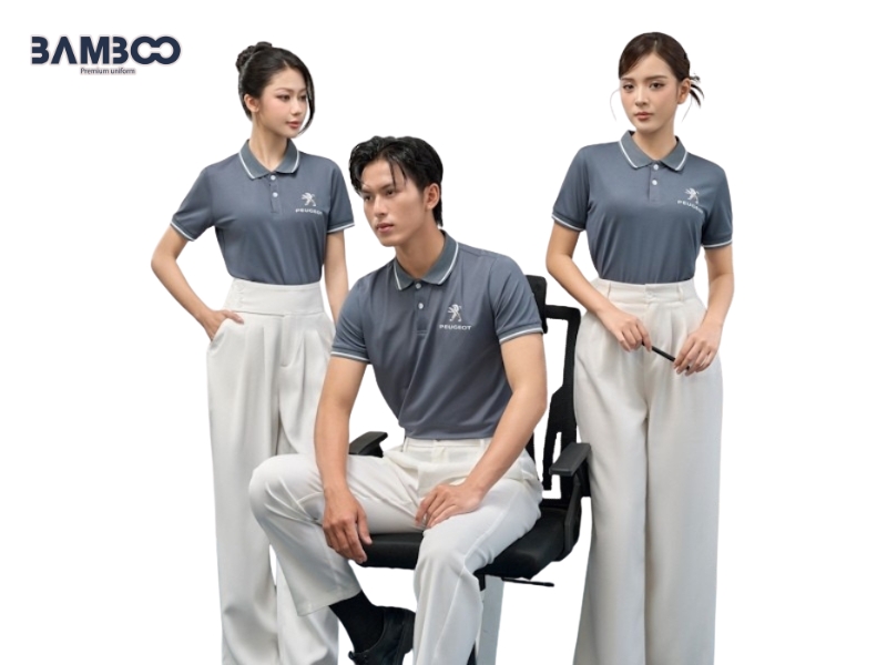 Đồng phục Peugeot kết hợp nét thanh lịch và tính thực dụng, phù hợp từng vai trò trong showroom, xưởng dịch vụ