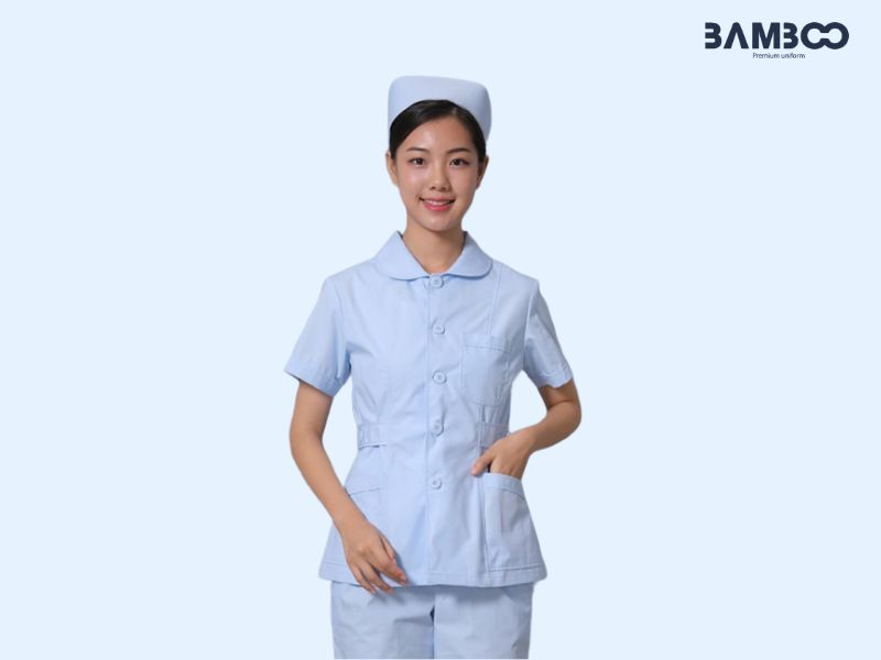 Đồng phục hộ lý bệnh viện cổ bẻ
