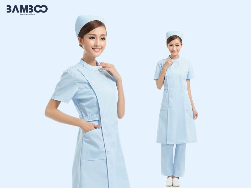 Đồng phục hộ lý bệnh viện thiết kế liền thân