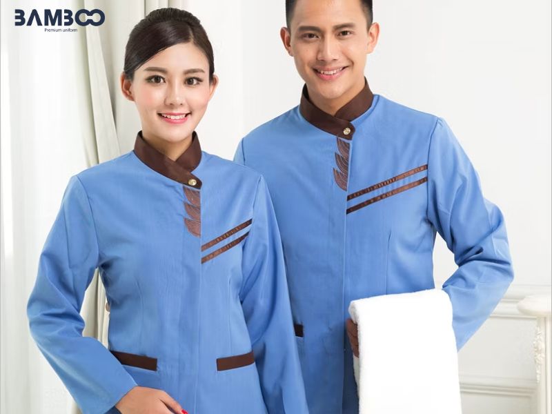 Đồng phục khách sạn màu xanh dương