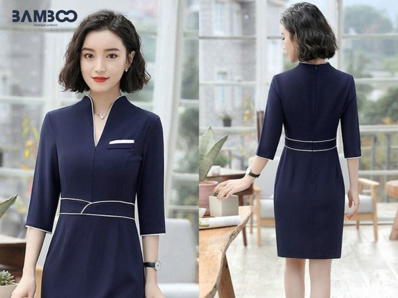 Đầm đồng phục lễ tân nha khoa