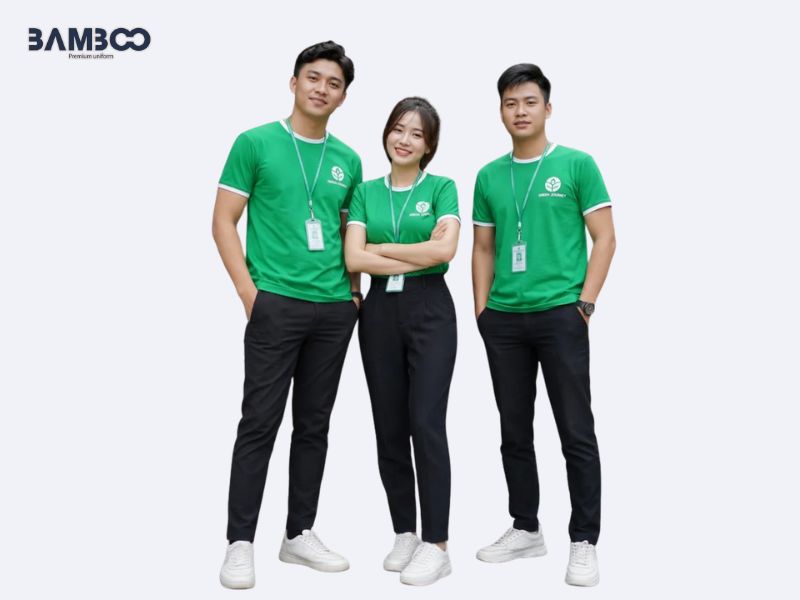Đồng phục màu xanh lá cây cho nhóm, sự kiện, team building ngoài trời