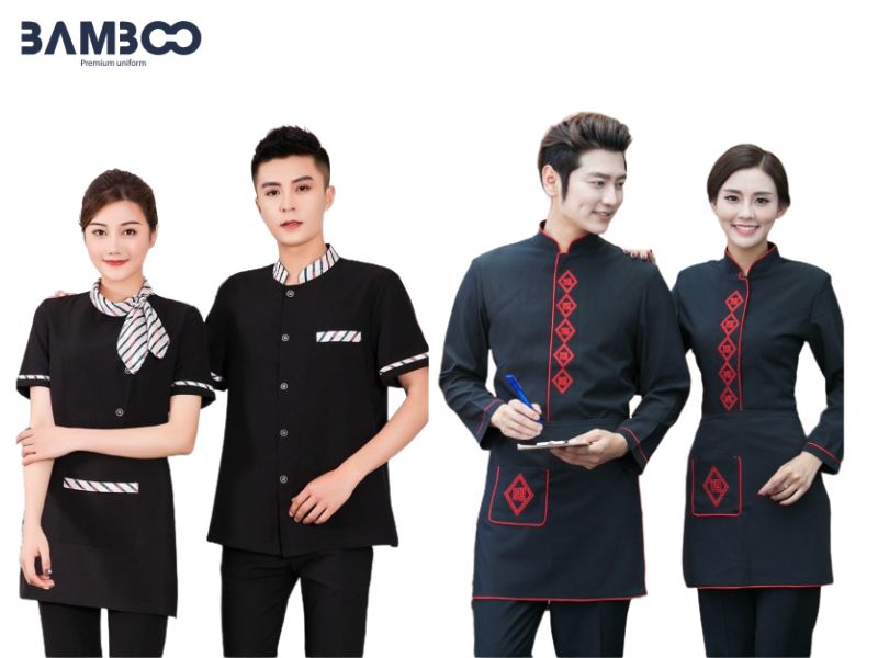 Đồng phục thiết kế riêng giúp nhà hàng thể hiện bản sắc thương hiệu, vừa độc đáo vừa tiện dụng