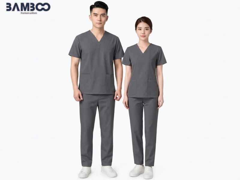 Đồng phục scrubs bệnh viện thiết kế gọn gàng, thoáng mát, dễ vận động