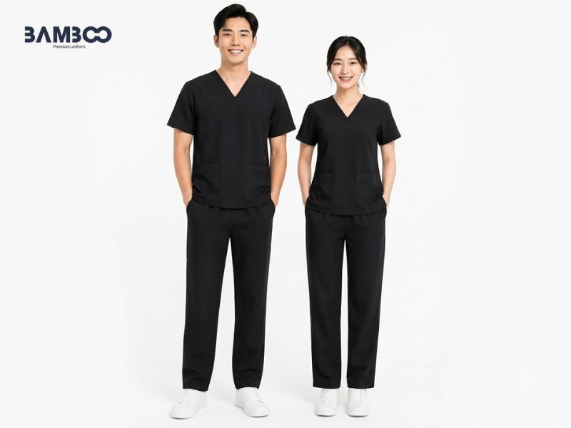 Đồng phục scrubs nha khoa hiện đại, sạch sẽ, thanh lịch, dễ vệ sinh và giữ màu tốt