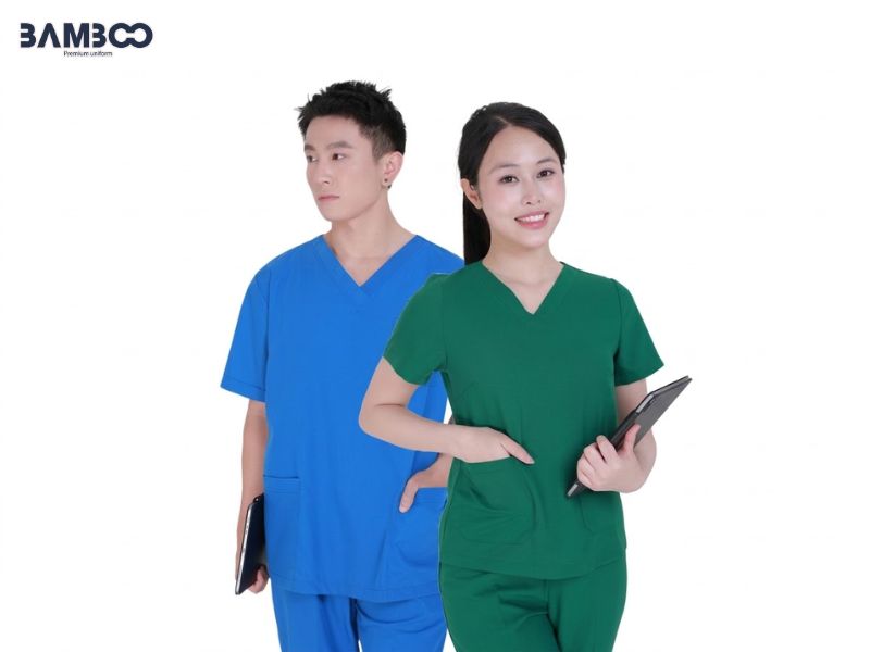 Đồng phục scrubs thú y gọn gàng, bền đẹp, dễ vệ sinh