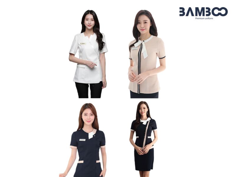 Đồng phục quản lý spa giá 400.000–800.000 VNĐ/bộ, thiết kế sang trọng, chất liệu cao cấp