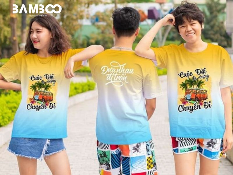 Đồng phục du lịch biển nhiều màu sắc nổi bật