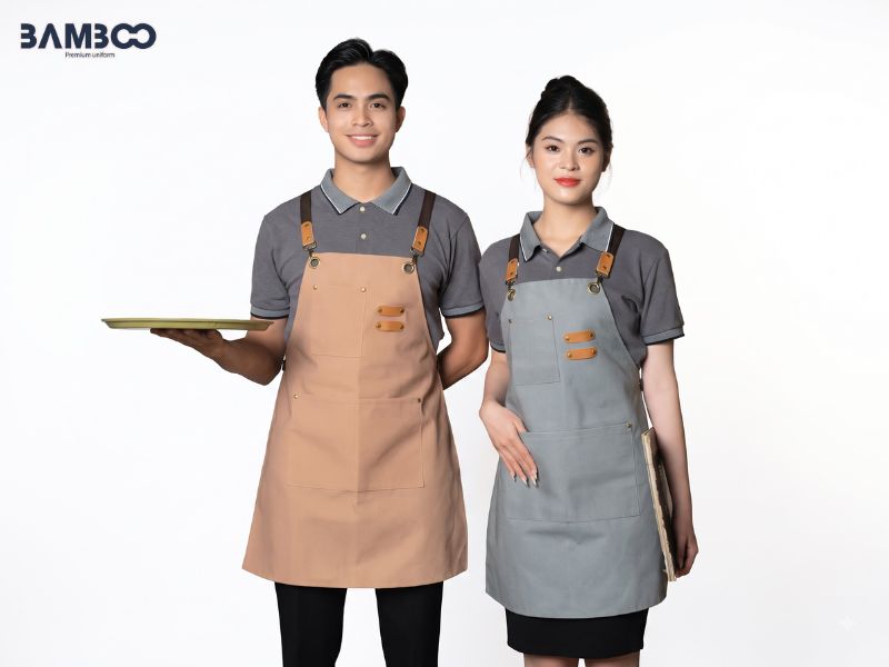 May tạp dề đồng phục cần chú trọng kiểu dáng, chất liệu, màu sắc và logo để đáp ứng nhu cầu sử dụng