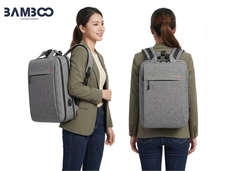 May balo đồng phục xám nhỏ gọn cần chú trọng đến sự cân đối giữa tính thẩm mỹ, độ bền và công năng sử dụng thực tế