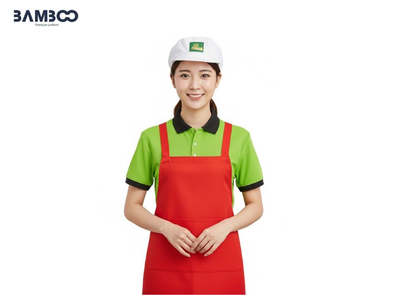 May đồng phục công nhân thực phẩm xanh lá ưu tiên chất vải kháng khuẩn, kiểm tra chất lượng nghiêm ngặt