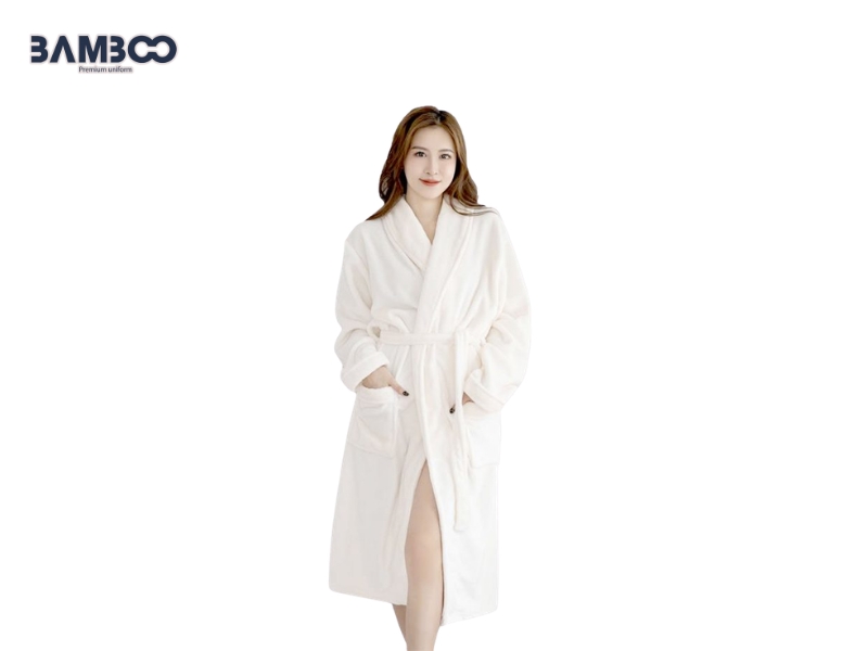 Áo choàng cổ bẻ kimono thanh lịch, kín đáo, dễ mặc, phù hợp nhiều dịch vụ spa
