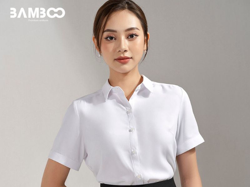 Màu áo đồng phục sơ mi trắng ngọc trai tinh tế