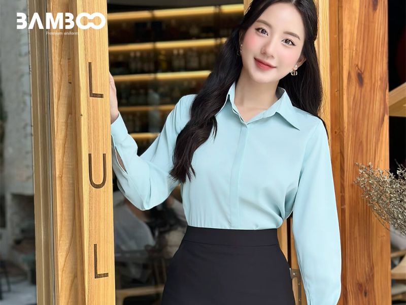 Đồng phục xanh mint dịu mát và hiện đại