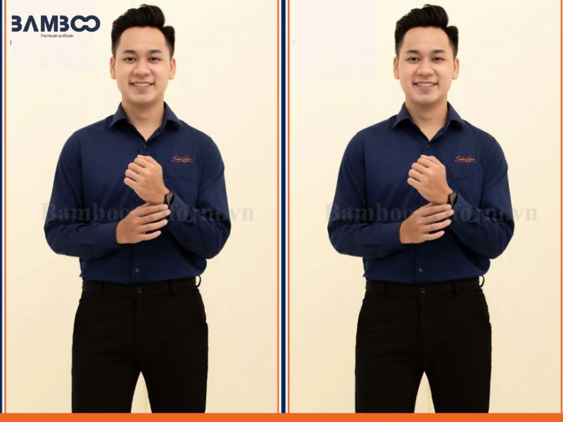 Đồng phục sơ mi màu xanh navy đẳng cấp và quyền lực