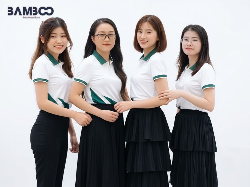 Áo polo đồng phục công ty tiếng Trung thanh lịch, năng động, in thêu logo sắc nét