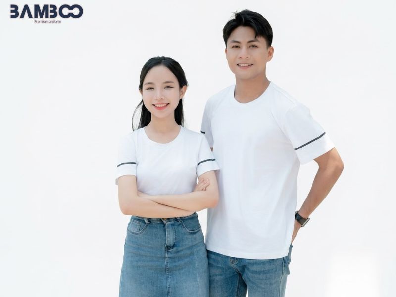 Áo thun đồng phục công ty tiếng Trung trẻ trung, thoải mái, dễ in logo và slogan thương hiệu
