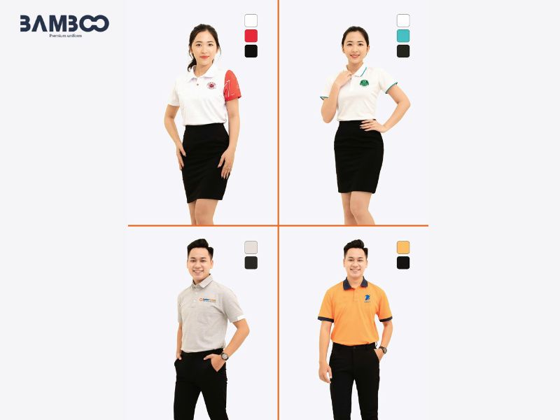 Áo thun công nhân phối màu