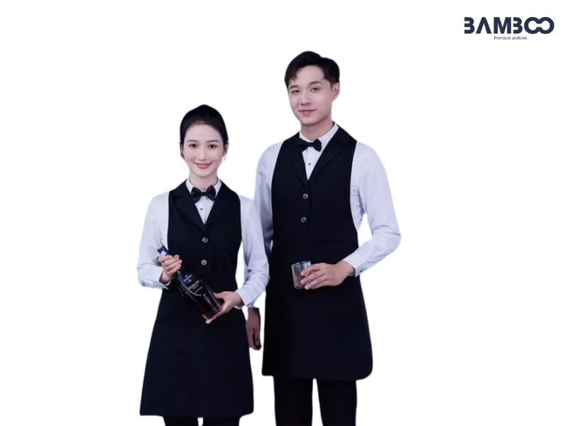 May đồng phục phục vụ nhà hàng cân bằng giữa tính thời trang và sự năng động