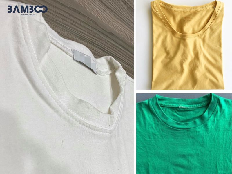 Áo thun đồng phục bị co vải do giặt ở nhiệt độ không phù hợp, sấy không đúng cách