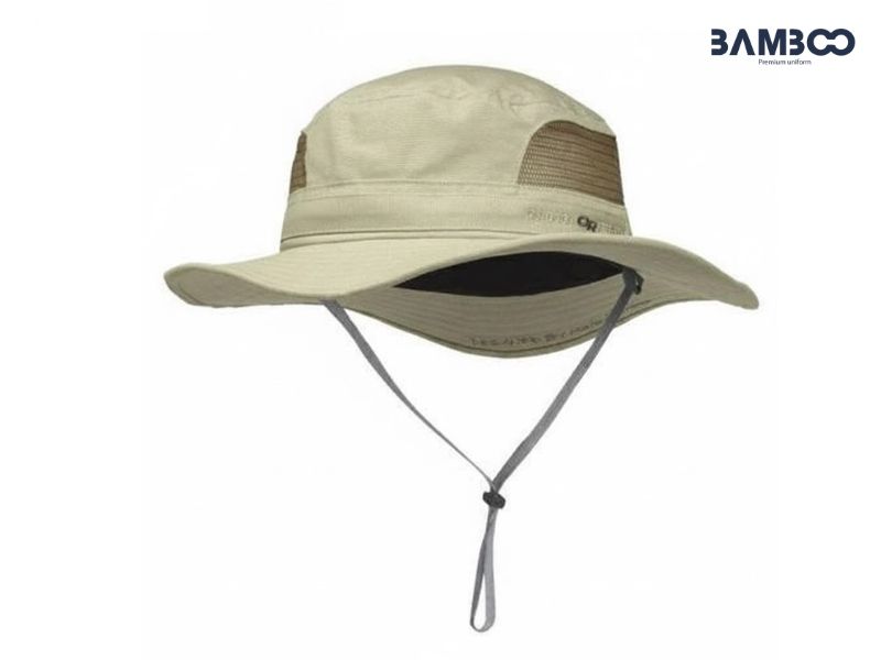 Nón đồng phục trắng kem vành rộng  