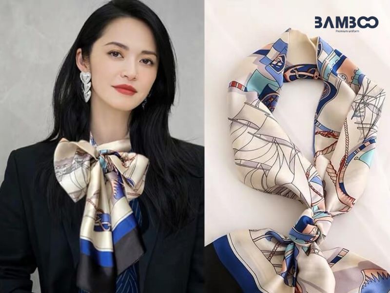 Khăn choàng cổ phối với áo sơ mi, đầm hay áo thun