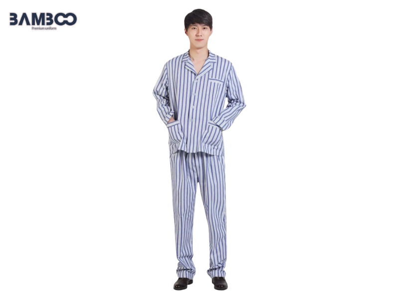Đồng phục bệnh nhân nam có thiết kế rộng vừa phải, dễ mặc, thoải mái 