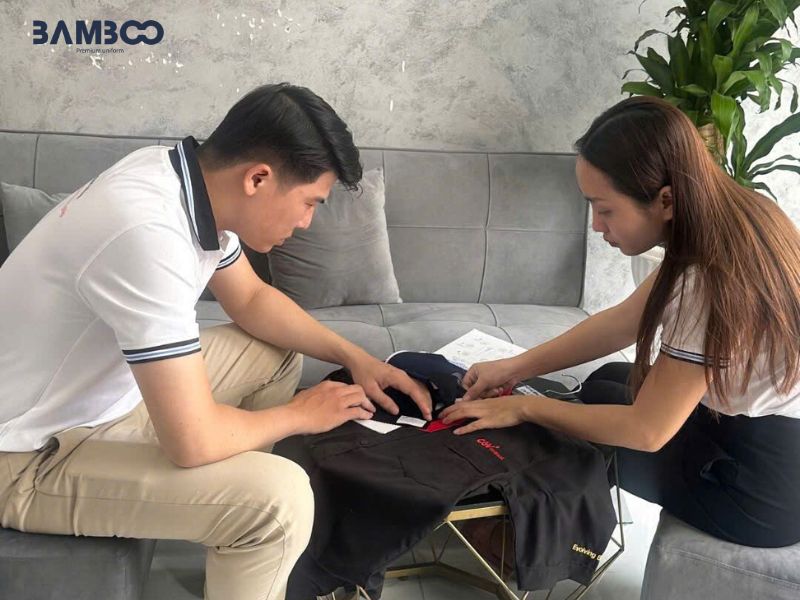 Quy trình may áo áo gile bảo hộ xanh bạc