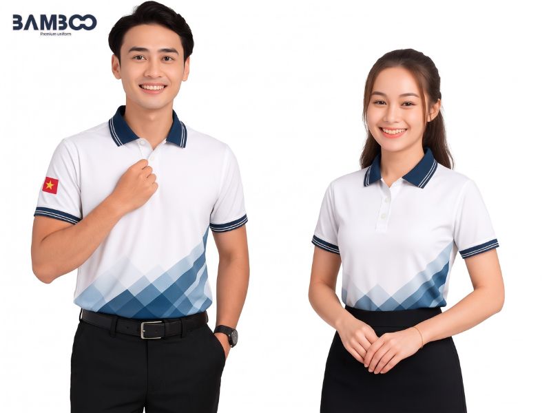 Quy trình may đồng phục hãng xe hơi Gò Vấp tại Bamboo Uniform gồm tư vấn, thiết kế, chọn vải, may mẫu, sản xuất, kiểm tra và bàn giao