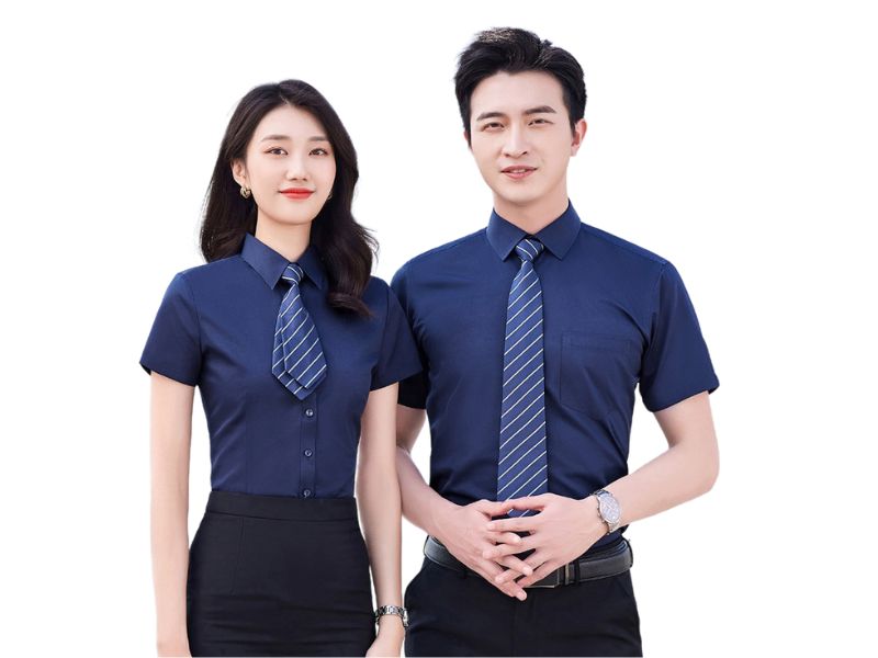 Sơ mi xanh navy lịch lãm, sang trọng