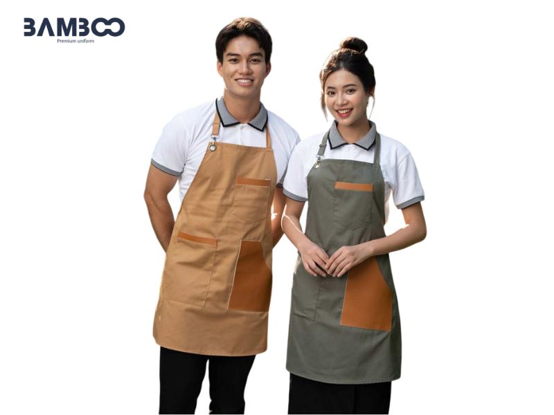 Tạp dề đồng phục workshop dạng yếm truyền thống